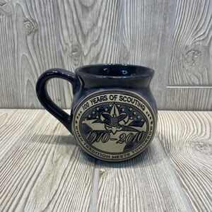 Boy Scouts of America 100 Years of Scouting Mug 1910-2010 Blue Glaze Pottery